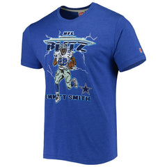 Emmitt Smith Dallas Cowboys Homage Unisex NFL Blitz Retired Player Tri-Blend T-Shirt - Heathered Heather Royal T-shirts