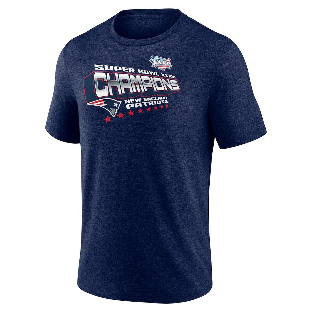 New England Patriots Hometown Old-Fashioned Super Bowl XXXVI Champions Tri-Blend T-Shirt - Navy T-shirts