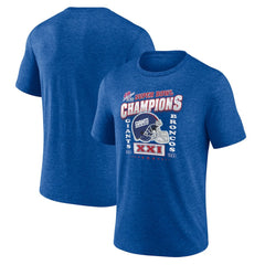 New York Giants Hometown Old-Fashioned Super Bowl XXI Champions Tri-Blend T-Shirt - Royal T-shirts