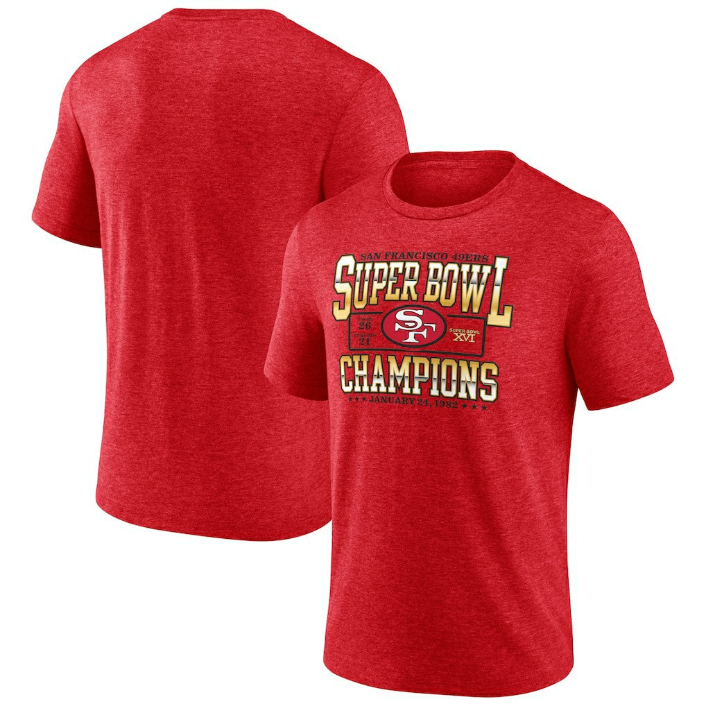San Francisco 49ers Hometown Old-Fashioned Super Bowl XVI Champions Tri-Blend T-Shirt - Scarlet T-shirts
