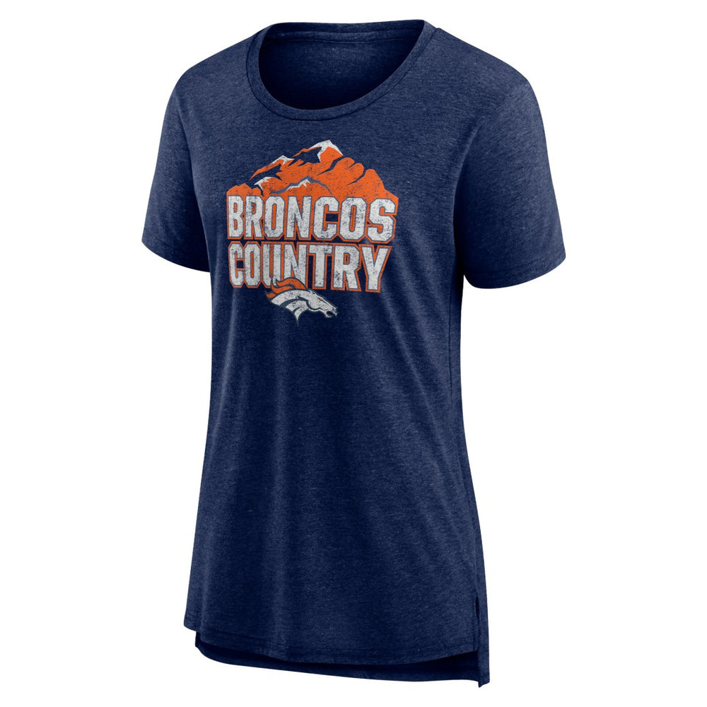 Denver Broncos Women's Hometown First Down Tri-Blend T-Shirt - Heather Navy T-shirts