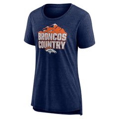 Denver Broncos Women's Hometown First Down Tri-Blend T-Shirt - Heather Navy T-shirts