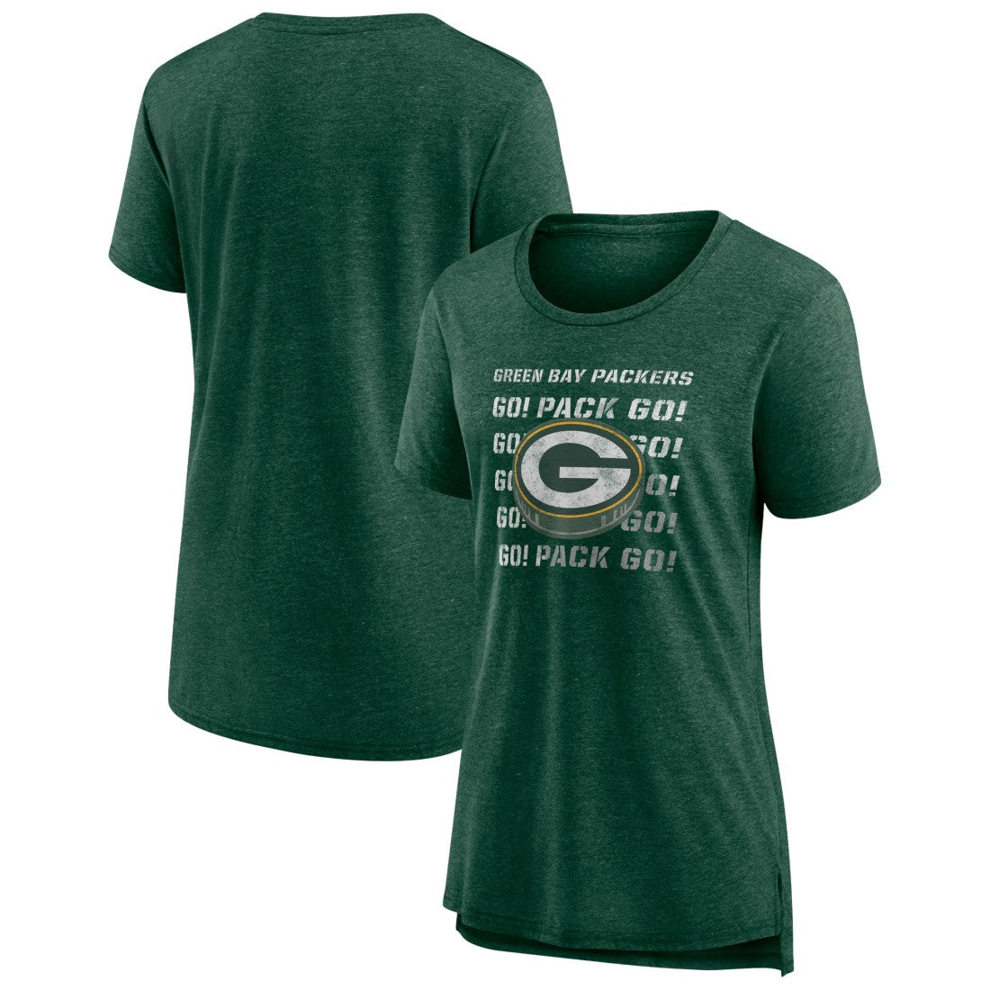 Green Bay Packers Women's Hometown First Down Tri-Blend T-Shirt - Heather Green T-shirts