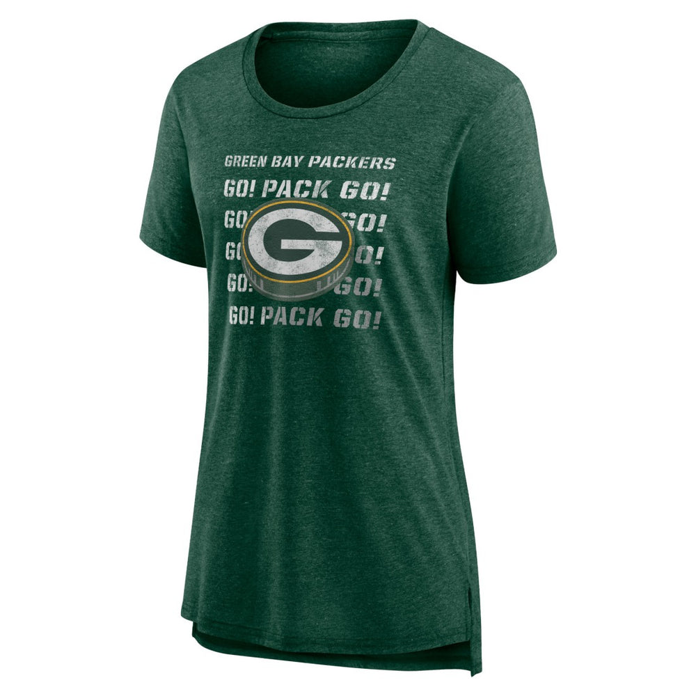 Green Bay Packers Women's Hometown First Down Tri-Blend T-Shirt - Heather Green T-shirts
