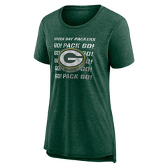 Green Bay Packers Women's Hometown First Down Tri-Blend T-Shirt - Heather Green T-shirts