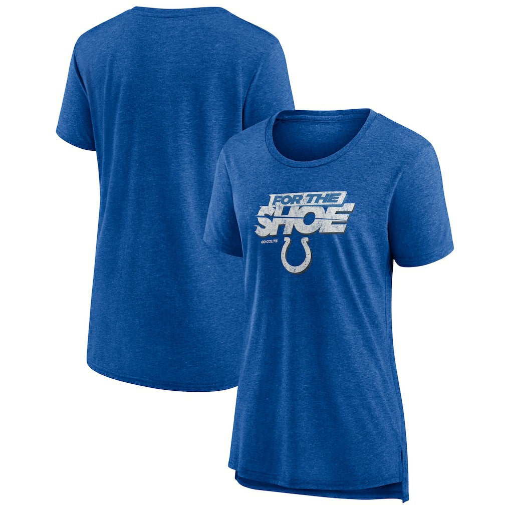 Indianapolis Colts Women's Hometown First Down Tri-Blend T-Shirt - Heather Royal T-shirts