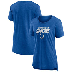 Indianapolis Colts Women's Hometown First Down Tri-Blend T-Shirt - Heather Royal T-shirts