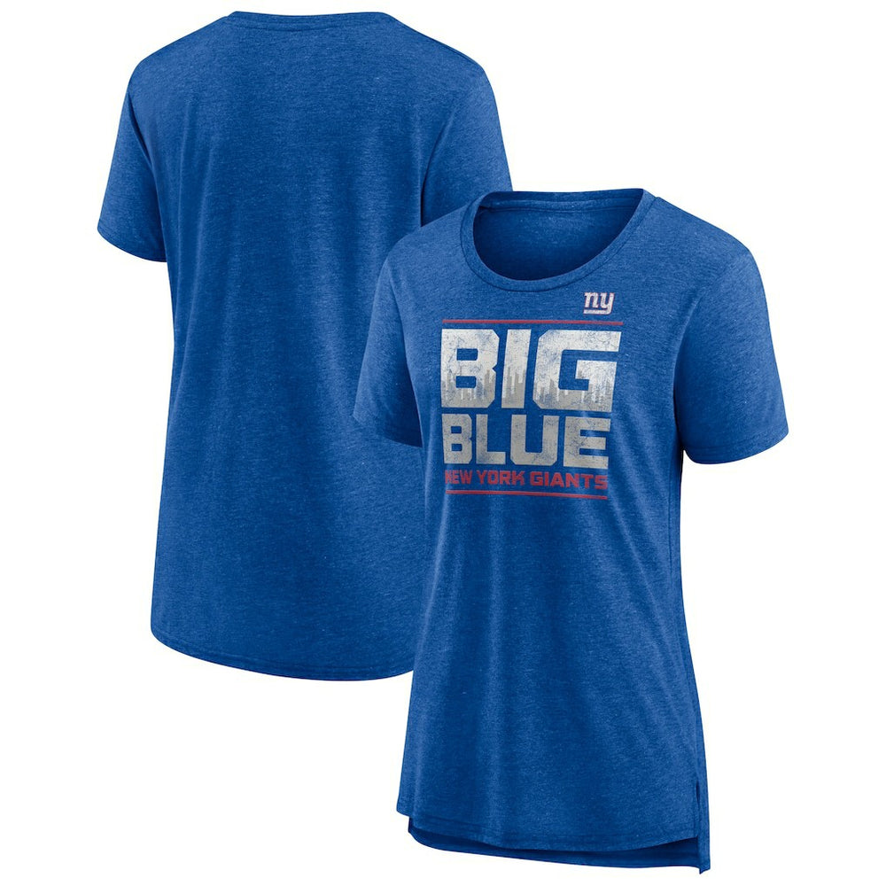 New York Giants Women's Hometown First Down Tri-Blend T-Shirt - Heather Royal T-shirts
