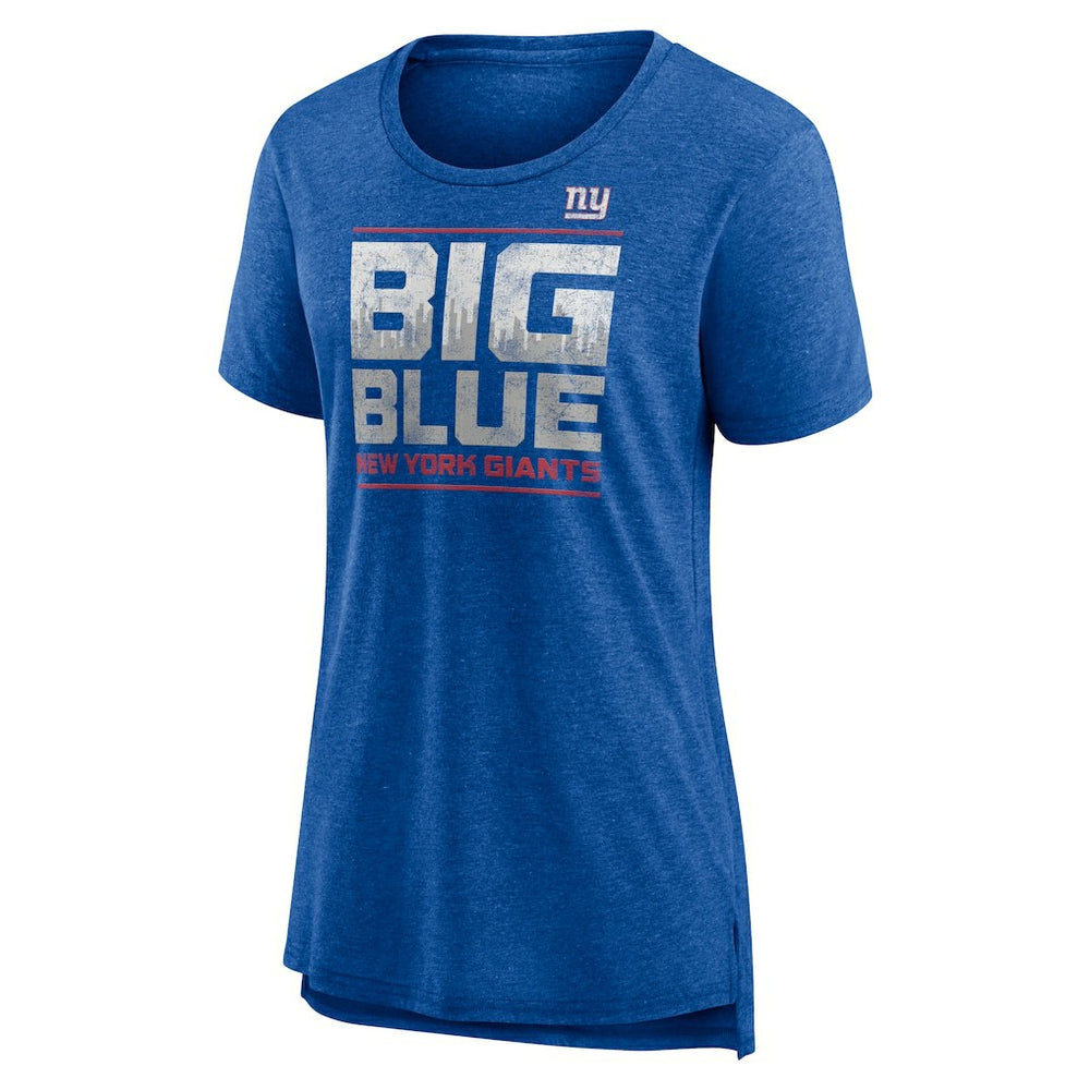 New York Giants Women's Hometown First Down Tri-Blend T-Shirt - Heather Royal T-shirts