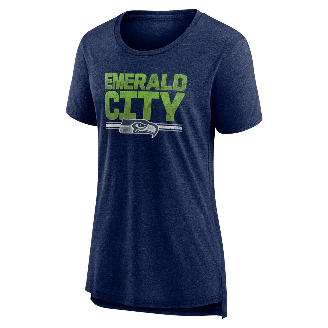 Seattle Seahawks Women's Hometown First Down Tri-Blend T-Shirt - Heather College Navy T-shirts