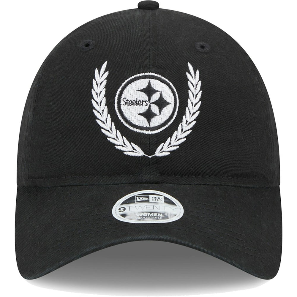 Pittsburgh Steelers New Era Women's Leaves 9TWENTY Adjustable Hat - Black Hats