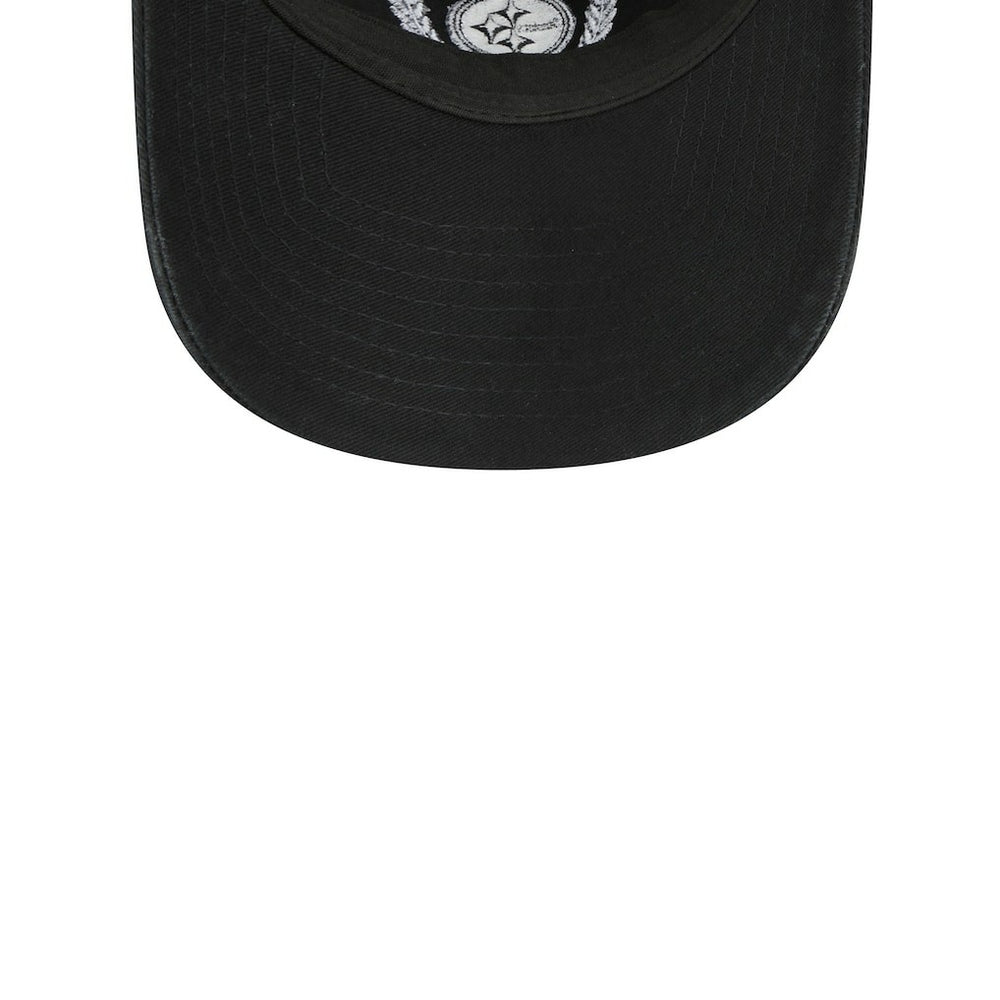 Pittsburgh Steelers New Era Women's Leaves 9TWENTY Adjustable Hat - Black Hats