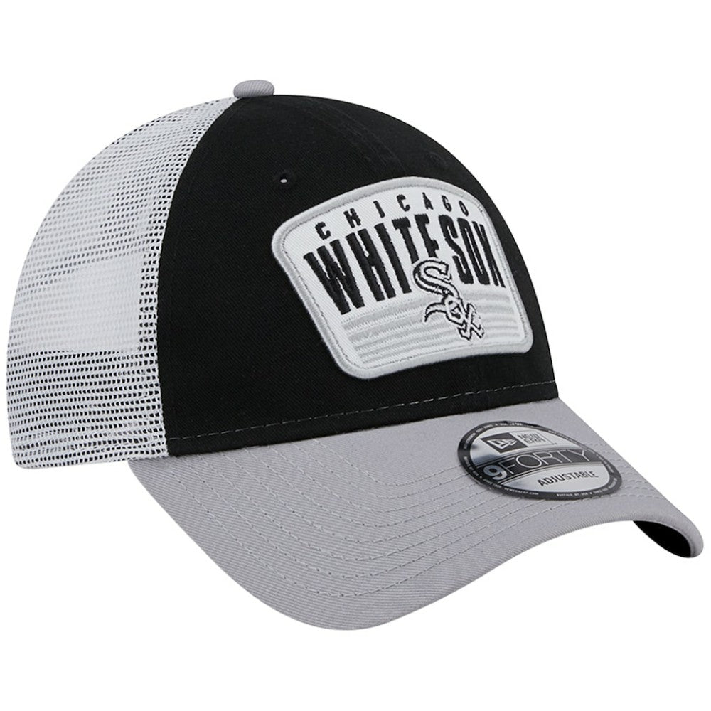Chicago White Sox New Era Two-Tone Patch 9FORTY Snapback Hat - Black Hats