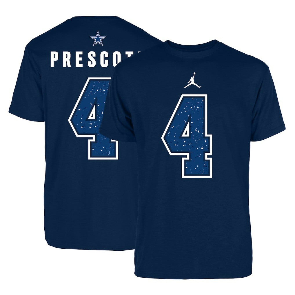 Dak Prescott Dallas Cowboys Jordan Brand Name & Number T-Shirt - Navy T-shirts