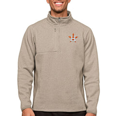 Houston Astros Antigua Course Quarter-Zip Pullover Top - Oatmeal Pullover