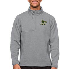 Athletics Antigua Course Quarter-Zip Pullover Top - Heathered Gray Pullover