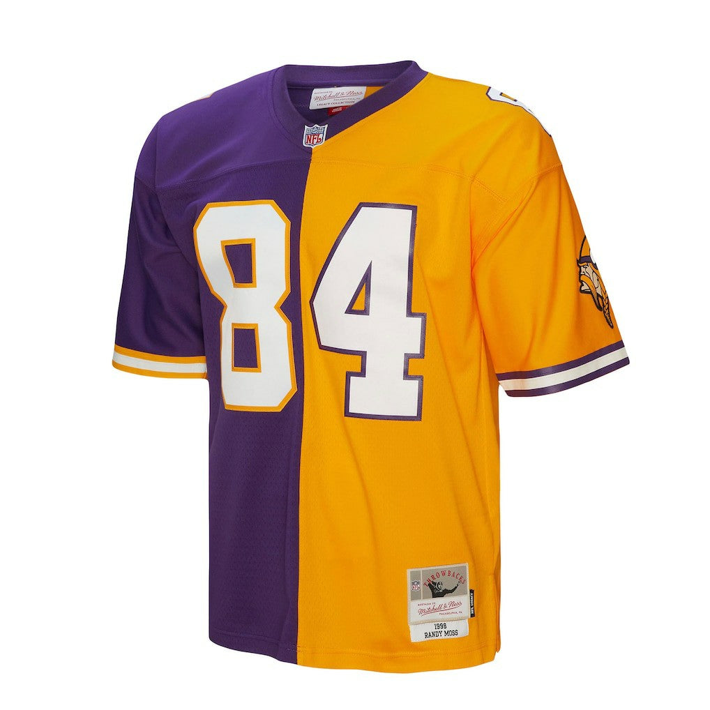 Randy Moss Minnesota Vikings 1998 Split Legacy Replica Jersey - Purple/Gold Jerseys