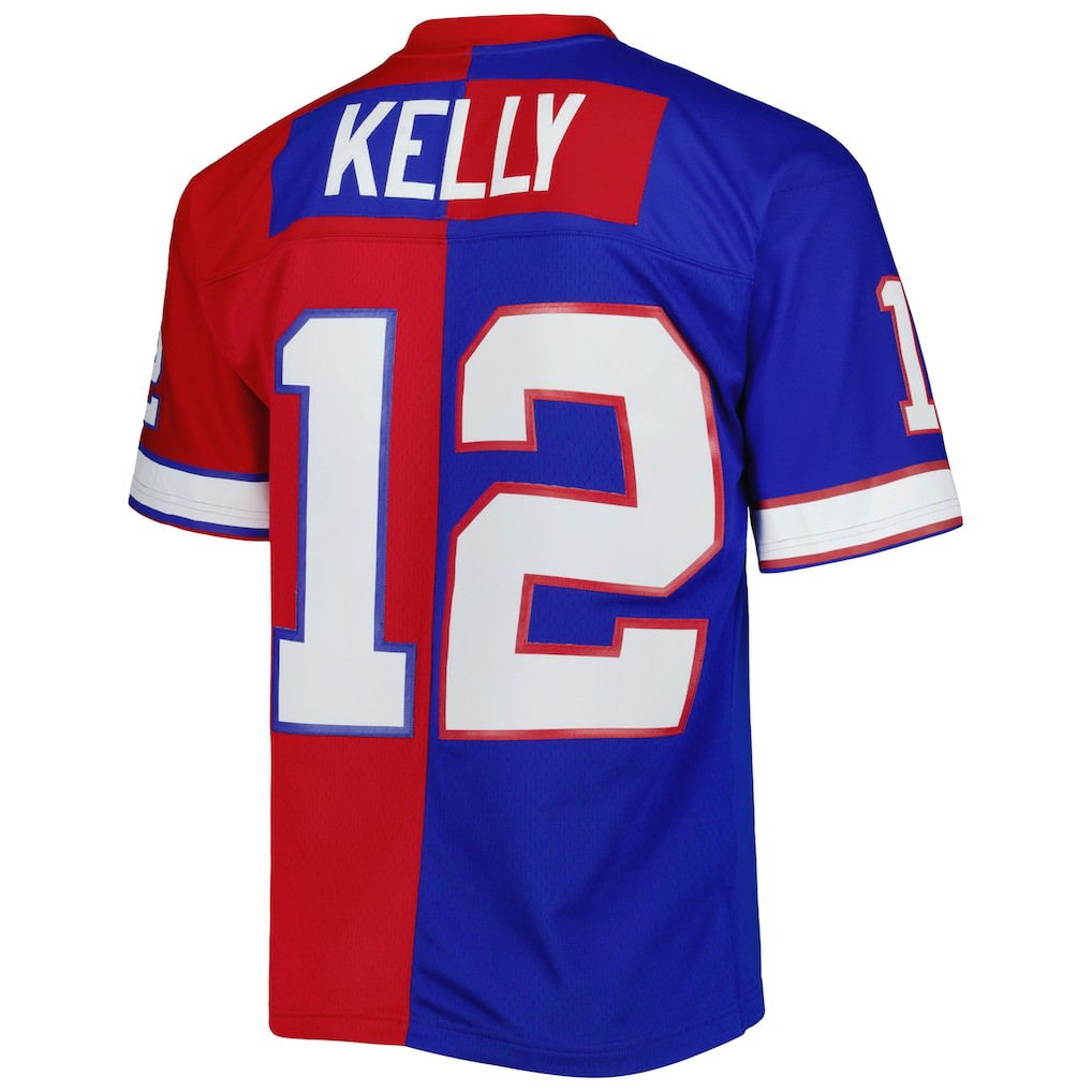 Jim Kelly Buffalo Bills 1990 Split Legacy Replica Jersey - Royal/Red Jerseys