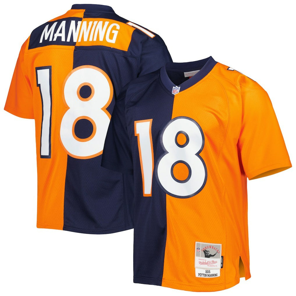 Peyton Manning Denver Broncos 2015 Split Legacy Replica Jersey - Navy/Orange Jerseys
