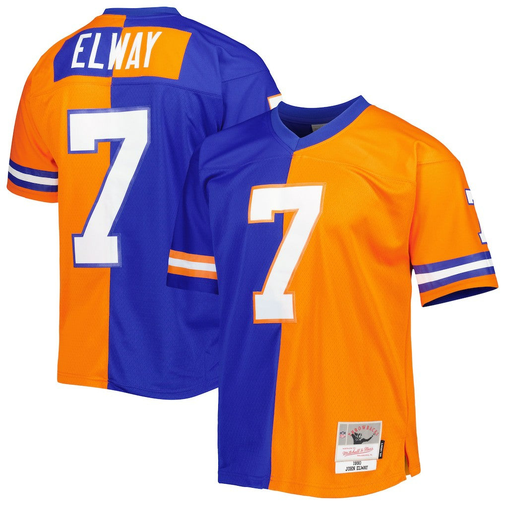 John Elway Denver Broncos 1990 Split Legacy Replica Jersey - Royal/Orange Jerseys