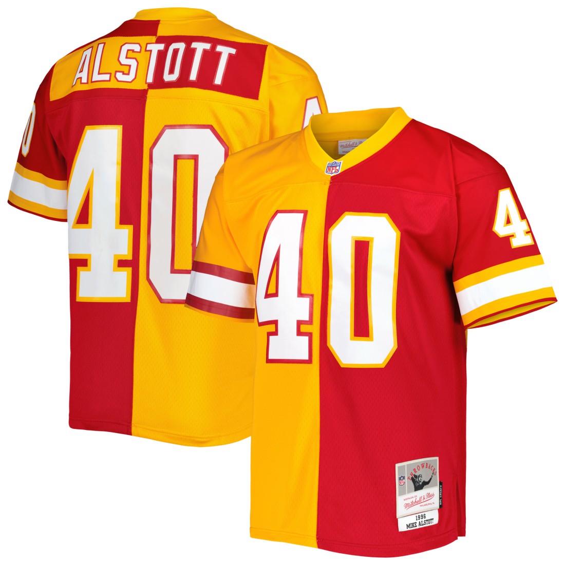Mike Alstott Tampa Bay Buccaneers 1996 Split Legacy Replica Jersey - Orange/Red Jerseys