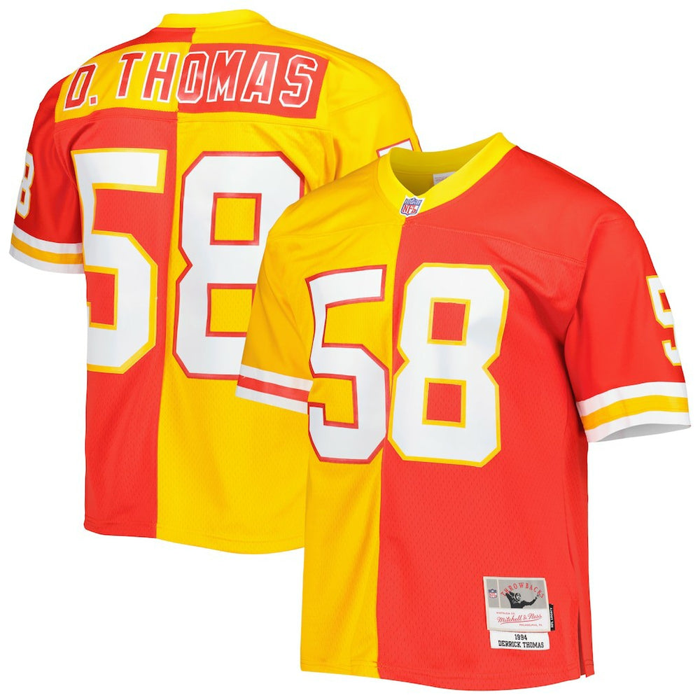 Derrick Thomas Kansas City Chiefs 1994 Split Legacy Replica Jersey - Red/Gold Jerseys