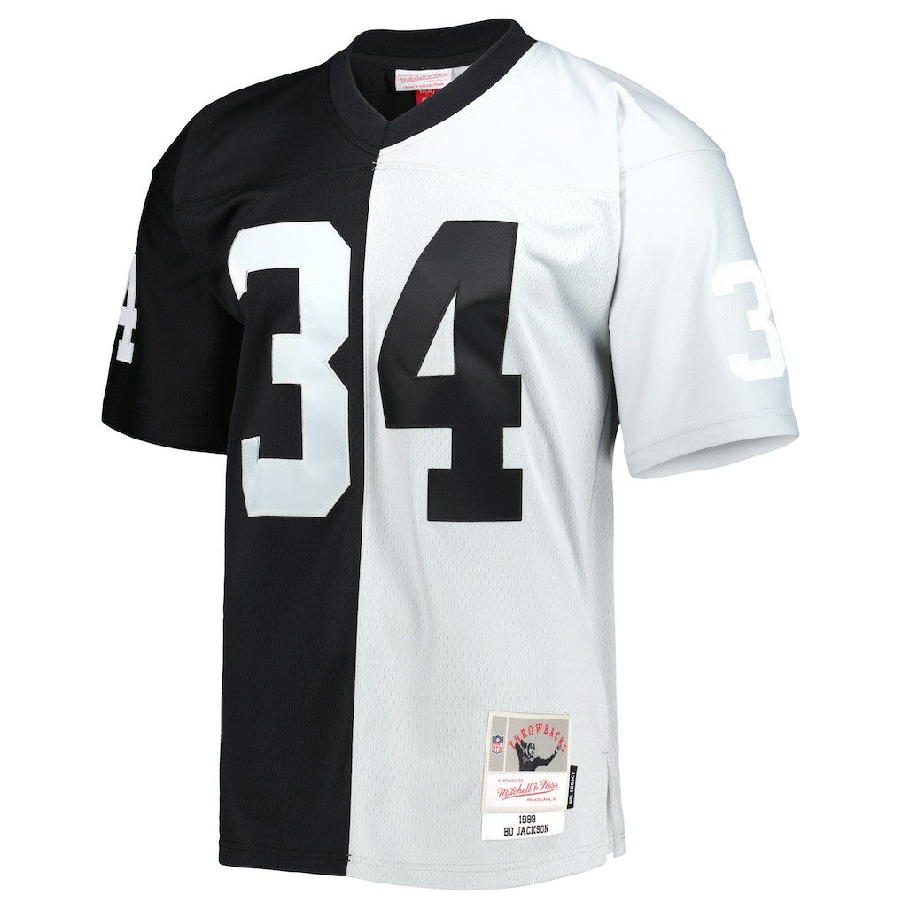 Bo Jackson Las Vegas Raiders 1988 Split Legacy Replica Jersey - Black/Silver Jerseys
