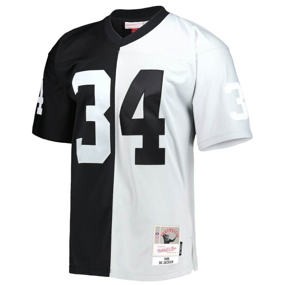 Bo Jackson Las Vegas Raiders 1988 Split Legacy Replica Jersey - Black/Silver Jerseys