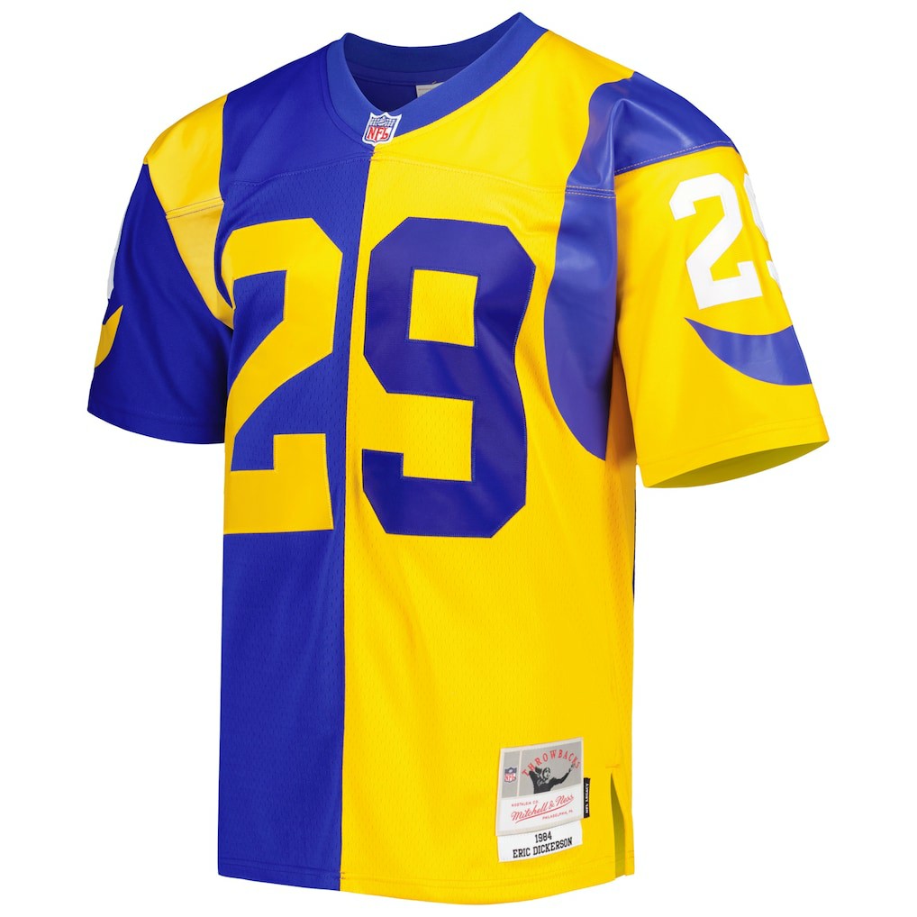 Eric Dickerson Los Angeles Rams 1984 Split Legacy Replica Jersey - Royal/Gold Jerseys