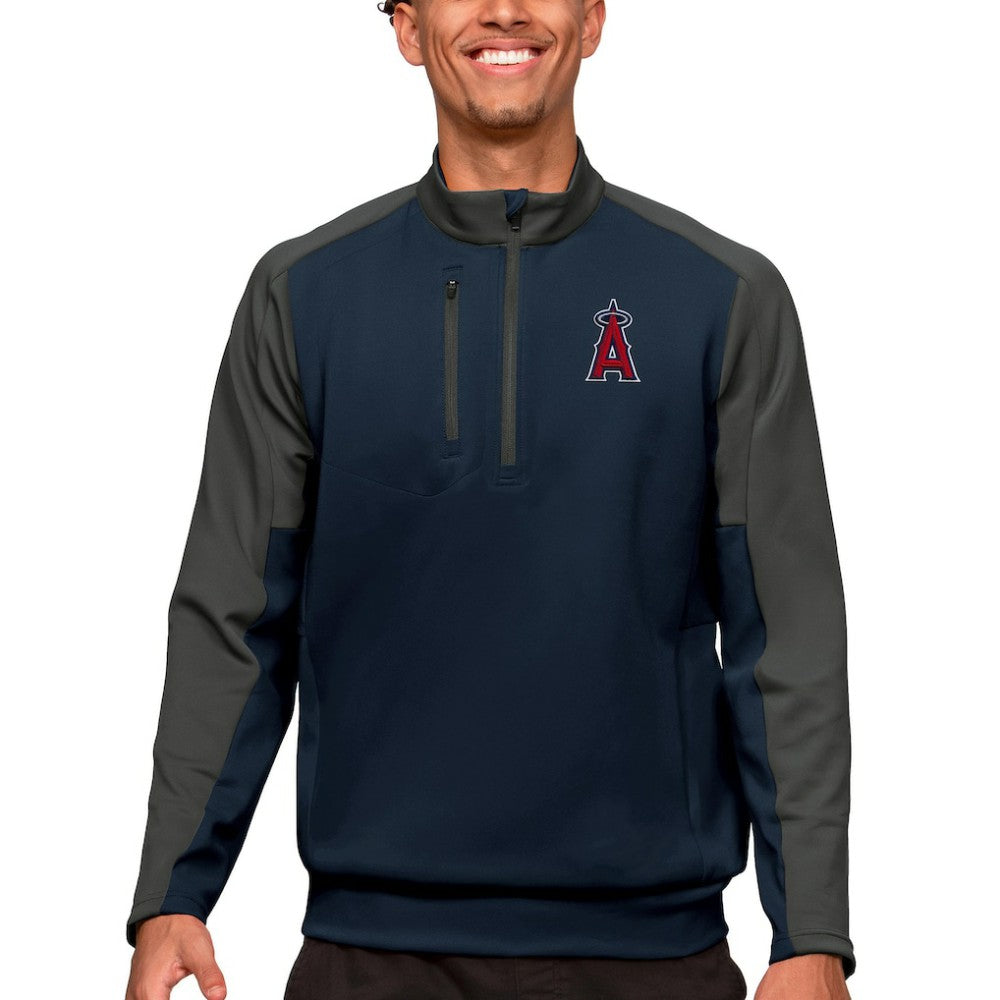 Los Angeles Angels Antigua Team Quarter-Zip Pullover Top - Navy Pullover