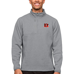 Cincinnati Bengals Antigua Course Quarter-Zip Pullover Top - Heathered Gray Pullover