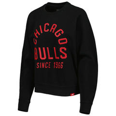 Chicago Bulls Sportiqe Women's Ashlyn Brava Raglan Pullover Sweatshirt Black