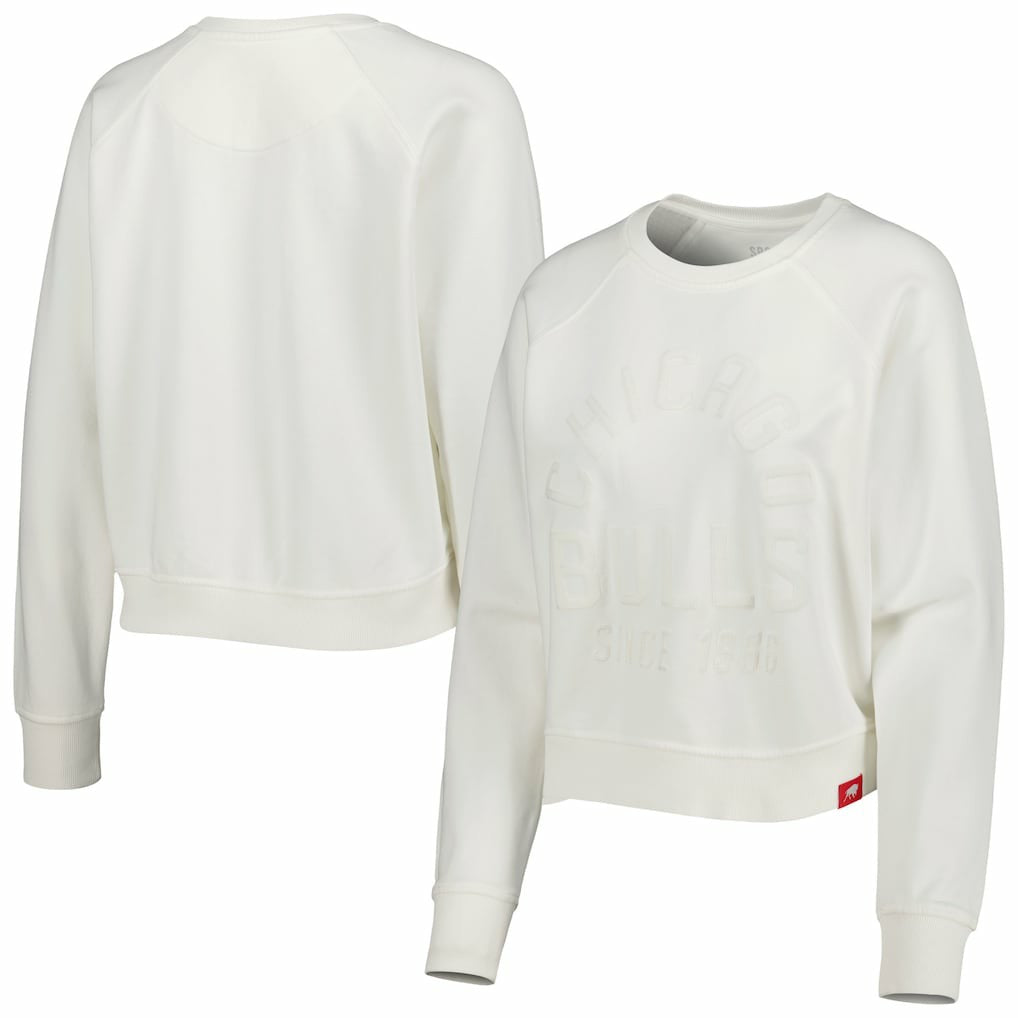 Chicago Bulls Sportiqe Women's Ashlyn Brava Raglan Pullover Sweatshirt Cream outlet