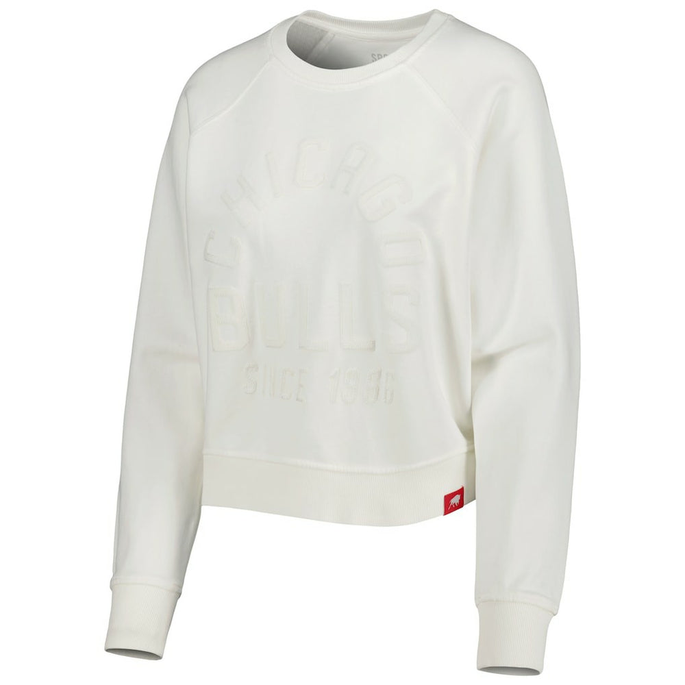 Chicago Bulls Sportiqe Women's Ashlyn Brava Raglan Pullover Sweatshirt Cream outlet