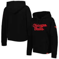 Chicago Bulls Sportiqe Women's Leona Ava Fleece Tri-Blend Pullover Hoodie Black outlet