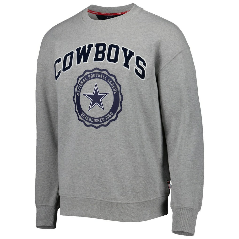 Dallas Cowboys Tommy Hilfiger Ronald Crew Sweatshirt - Heather Gray Sweatshirts