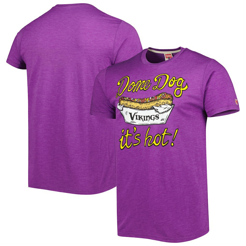 Minnesota Vikings Homage Dome Dog Hyper Local Tri-Blend T-Shirt - Purple T-shirts