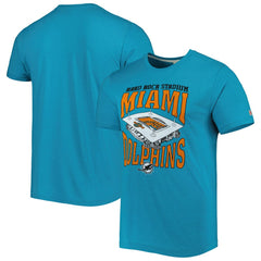 Miami Dolphins Homage Stadium Tri-Blend T-Shirt - Aqua T-shirts