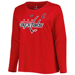 Washington Capitals Profile Women's Plus Size Distressed Printed Name & Number Long Sleeve T-Shirt - Red | US 5014724