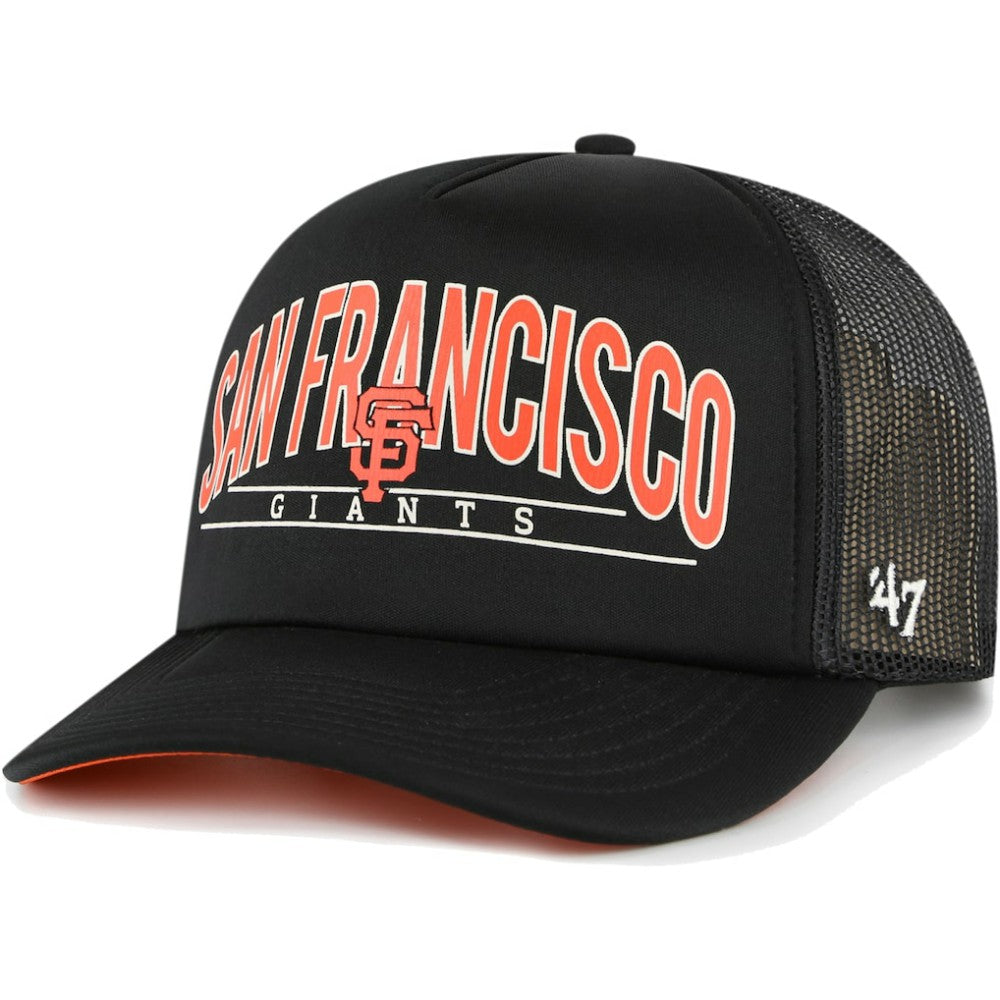San Francisco Giants '47 Backhaul Foam Trucker Snapback Hat - Black Hats