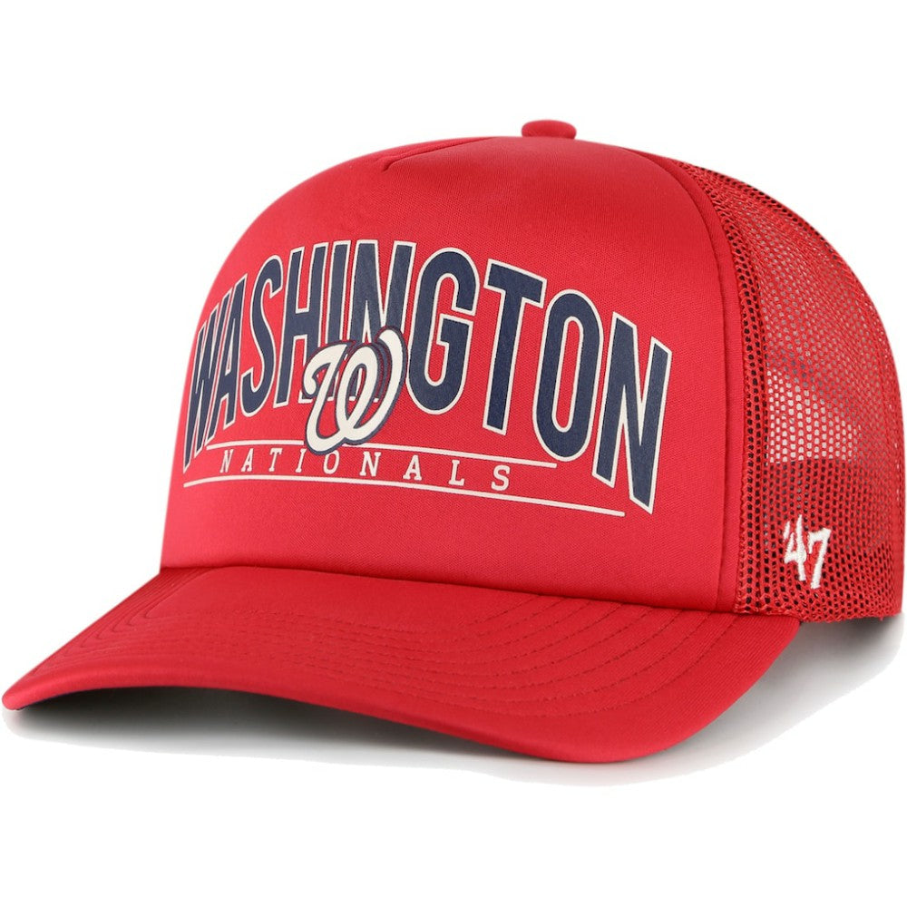 Washington Nationals '47 Backhaul Foam Trucker Snapback Hat - Red Hats