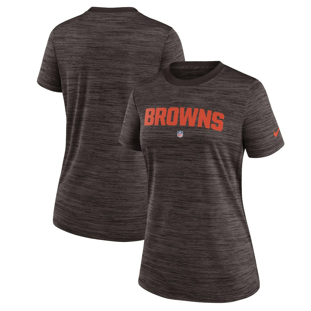 Cleveland Browns Women's Sideline Velocity Performance T-Shirt - Brown T-shirts