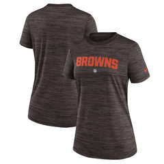 Cleveland Browns Women's Sideline Velocity Performance T-Shirt - Brown T-shirts