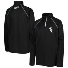 Chicago White Sox Stitches Youth Team Raglan Quarter-Zip Jacket - Black Jackets