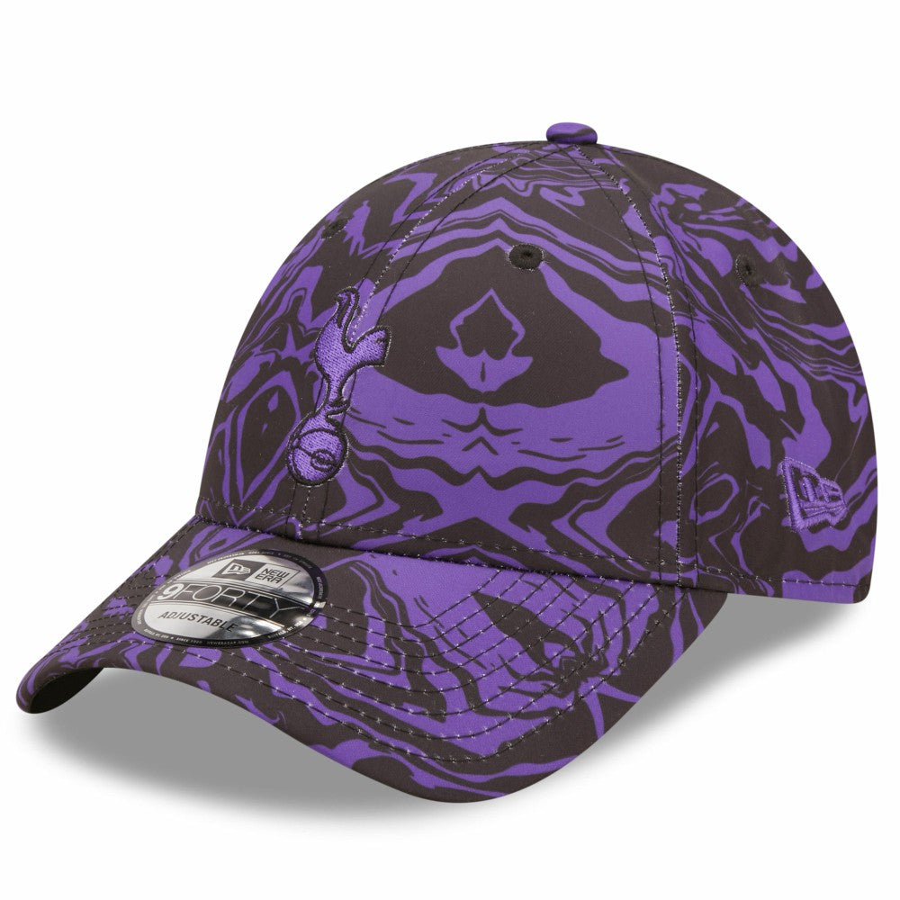 Tottenham Hotspur New Era Allover Print 9FORTY Adjustable Hat Black/Purple - New Era cheap
