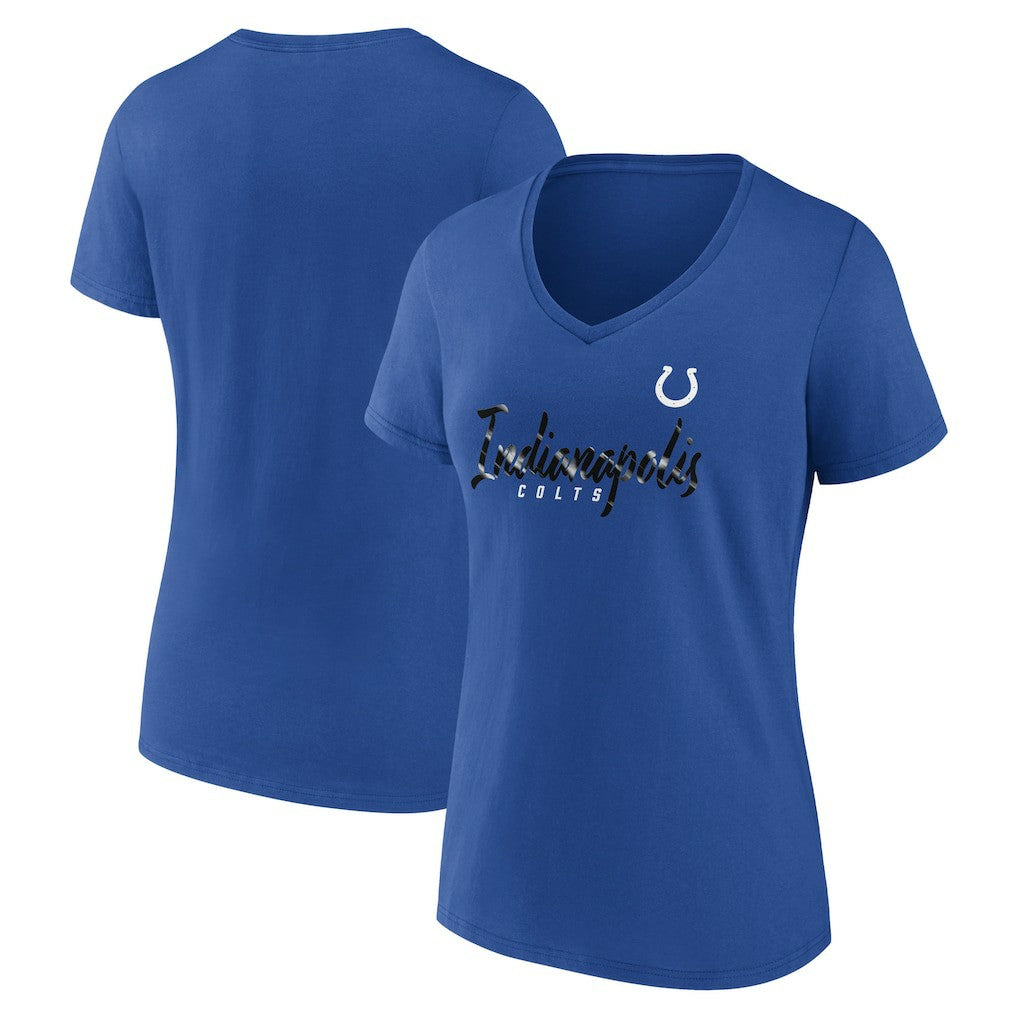 Indianapolis Colts Women's Shine Time V-Neck T-Shirt - Royal T-shirts