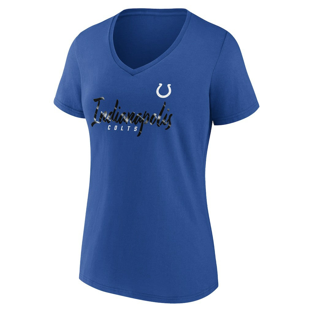 Indianapolis Colts Women's Shine Time V-Neck T-Shirt - Royal T-shirts