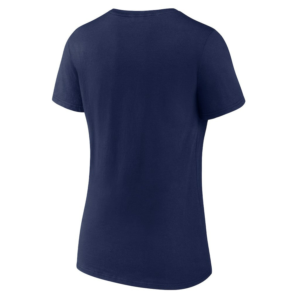 New England Patriots Women's Shine Time V-Neck T-Shirt - Navy T-shirts