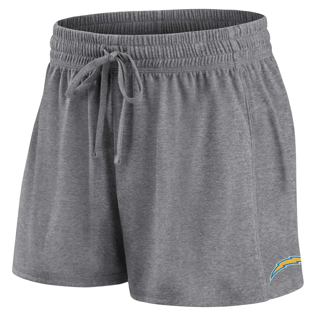 Los Angeles Chargers Women's Script T-Shirt & Shorts Lounge Set - Powder Blue/Heather Charcoal T-shirts