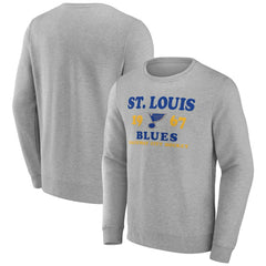 St. Louis Blues Fanatics Fierce Competitor Pullover Sweatshirt - Heather Charcoal | US 5017805
